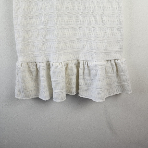 Free People Dress Women's Short Sleeve Cream Ivory White Boho Gauzy Large - Picture 2 of 8